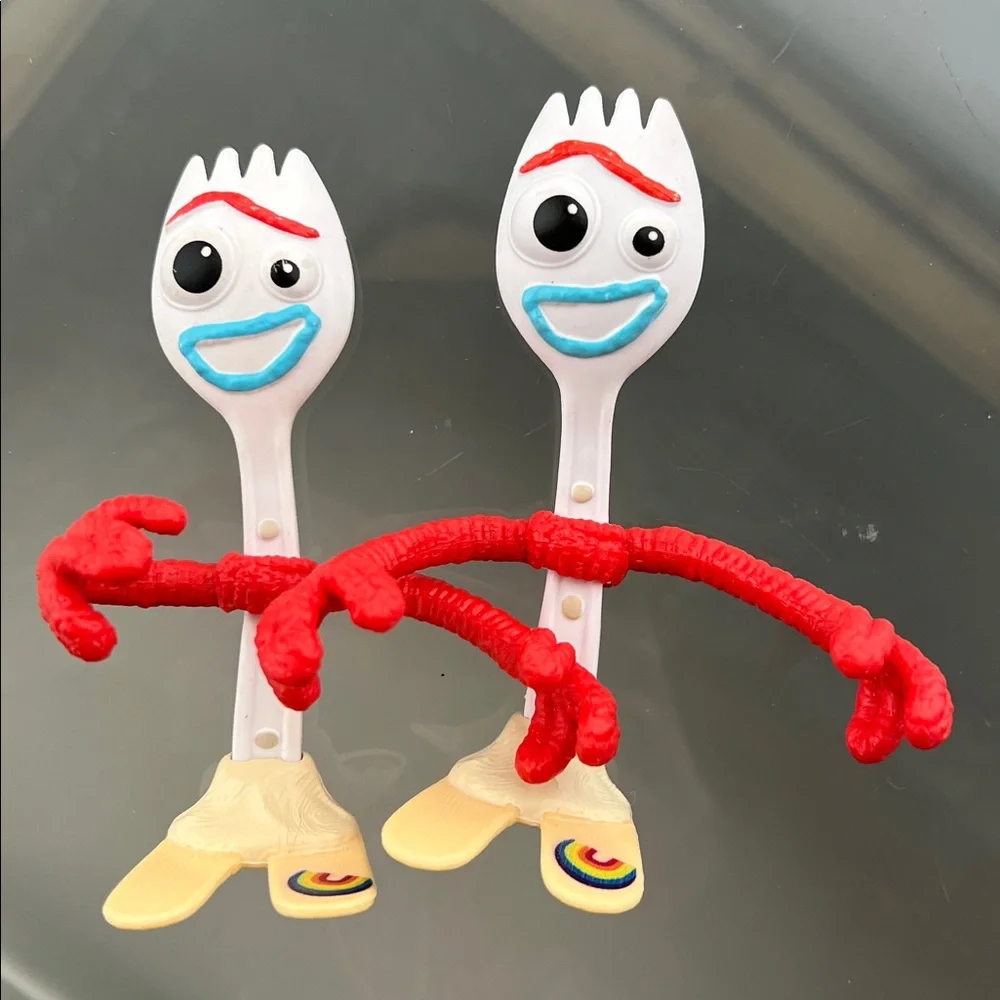 🍴Forky Figure Duo + Vintage 90s Russ Wind-Up Car Troll Toy Story 4 Bundle Set 3
